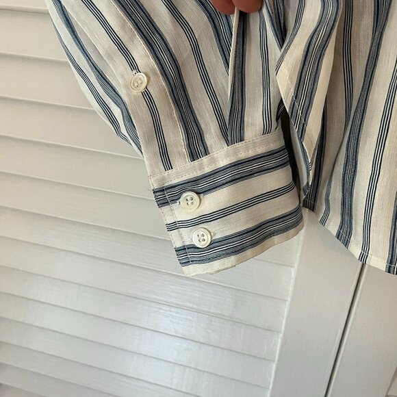 Frame Clean Safari Buttondown blue white striped small women - Picture 8 of 15